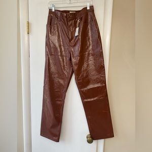Abercrombie 90s Straight, Ultra High in Vegan Leather NWT